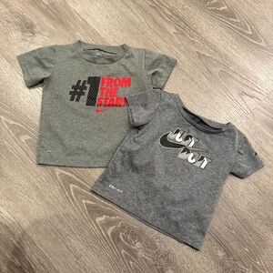 Nike Toddler Two Gray Dri Fit T Shirts Size 9-12 Months